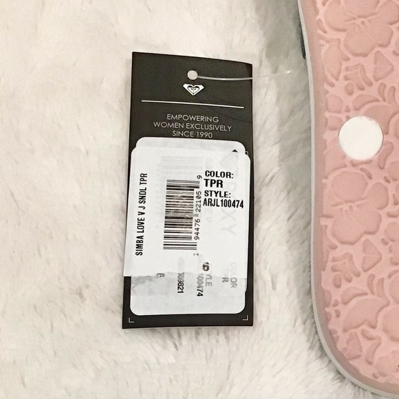 Roxy NWT Flip Flops Size 6 Sandals Tropical Hawaiian Women’s Pink Green - Picture 4 of 6